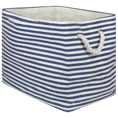 Paper Bin - Pinstripe Nautical Blue, 17 X 12 X 12 In.